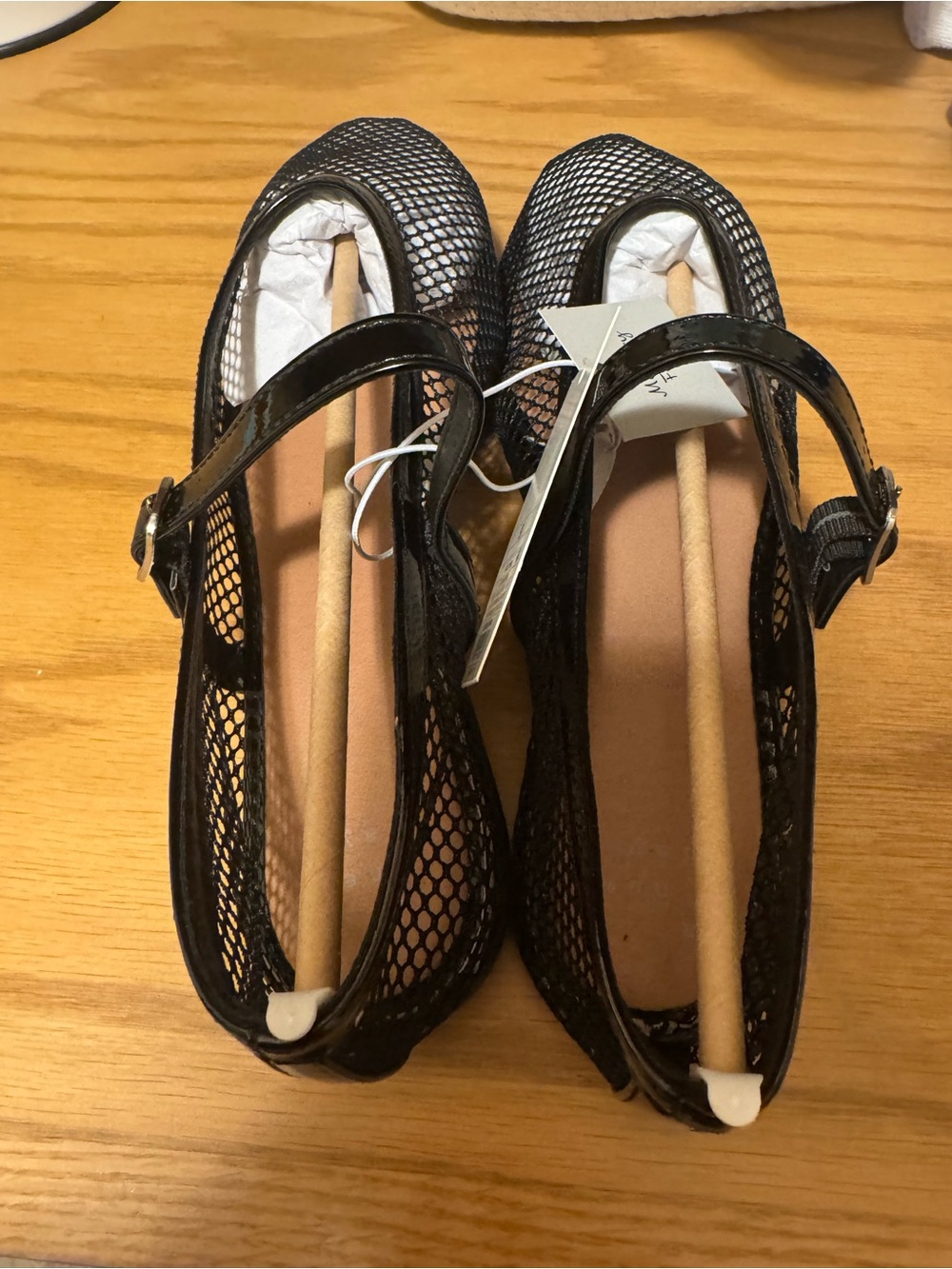 a new day Black Mesh Mary Jane Flats with Glossy Strap